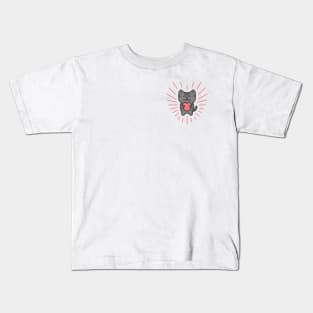 Cute Grey Tabby Love Cat Kids T-Shirt